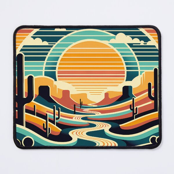 Item preview, Geometric Desert Sunset with Cacti designed and sold by InkSmithery.
