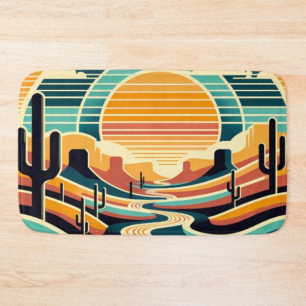 Item preview, Geometric Desert Sunset with Cacti designed and sold by InkSmithery.