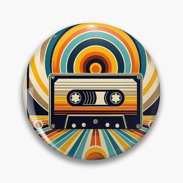 Item preview, Retro cassette with geometric rainbow lines designed and sold by InkSmithery.