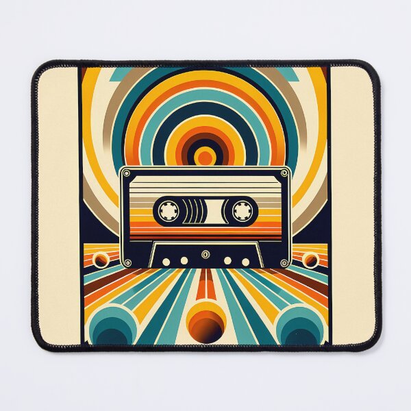 Item preview, Retro cassette with geometric rainbow lines designed and sold by InkSmithery.