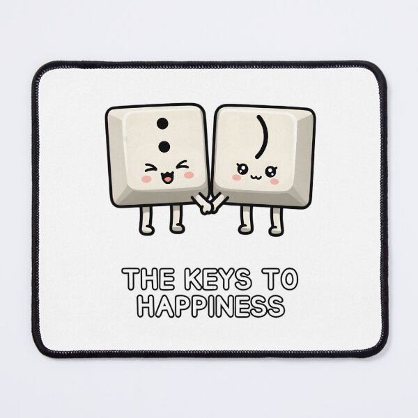Item preview, The Keys to Happiness Cute Keyboard Emoticon Art designed and sold by TshirtsOnline-.