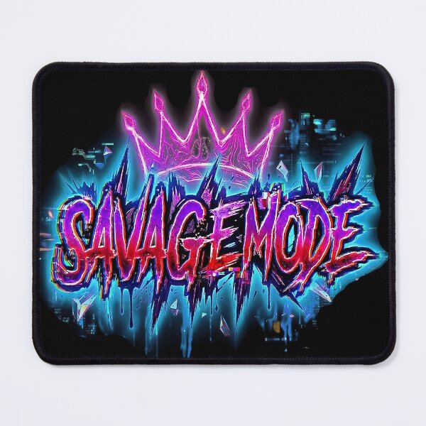 Item preview, Savage Mode Glitch Street Design | Neon Aggressive Typography Art designed and sold by Mysterious Shop.