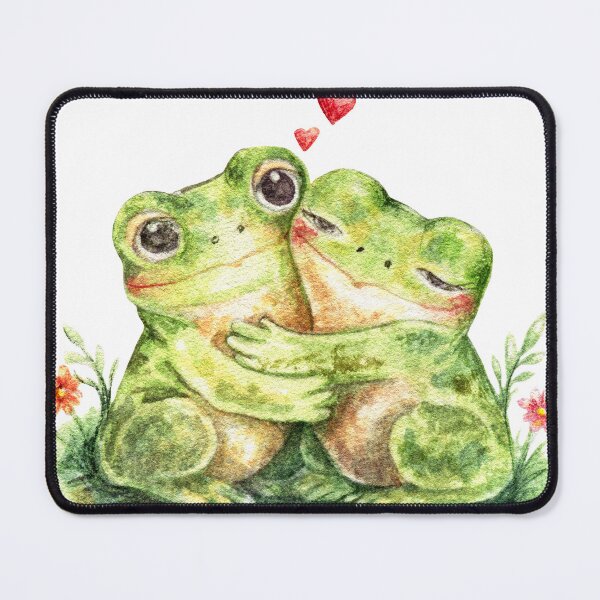 Item preview, Cute Frogs Hugging Love watercolor Illustration designed and sold by AlisaArtDecor.