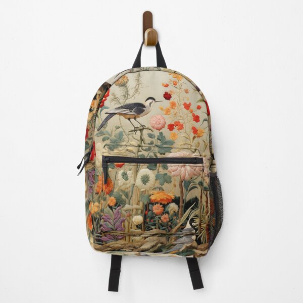 Item preview, Silk Floral Naturalistic Wild Flowers Birdy Carpet designed and sold by GrinGalore.