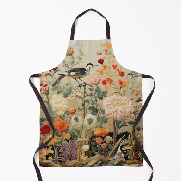 Item preview, Silk Floral Naturalistic Wild Flowers Birdy Carpet designed and sold by GrinGalore.