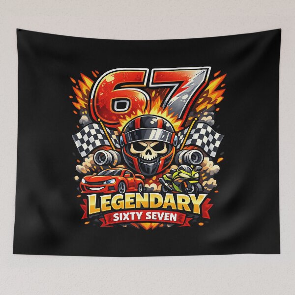 Item preview, 67th Birthday Racing Car Motorcycle Legendary Skull For Men designed and sold by SylviaYLaughlin.