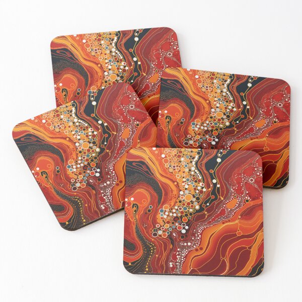 Item preview, Aboriginal Inspired Dot Art - Hot Lava Flow designed and sold by GrinGalore.