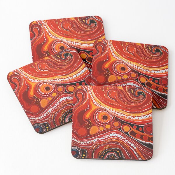 Item preview, Aboriginal Inspired Dot Art - Hot Lava Pattern designed and sold by GrinGalore.