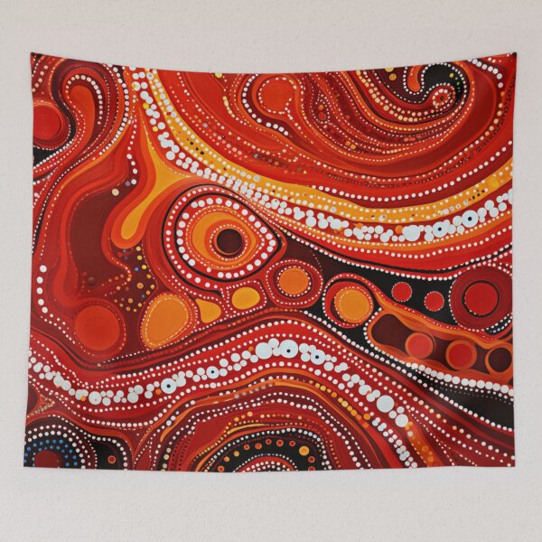 Item preview, Aboriginal Inspired Dot Art - Hot Lava Pattern designed and sold by GrinGalore.