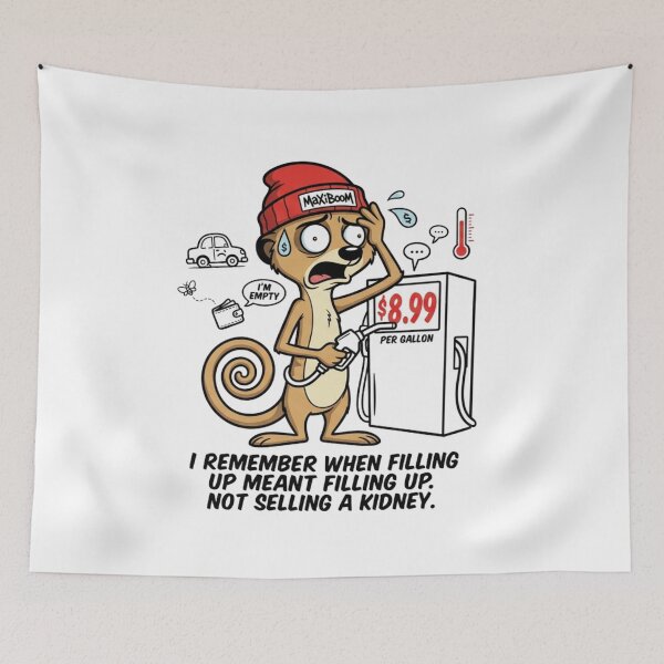 Item preview, MaXiBoOM Gas Price Shock - Funny Meerkat Existential Crisis designed and sold by mAXiBoOM.