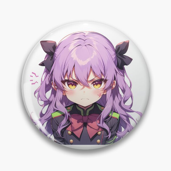Item preview, Hiiragi Shinoa Seraph Of The End Chibi Kawaii Angry Mood designed and sold by 108Recordings.