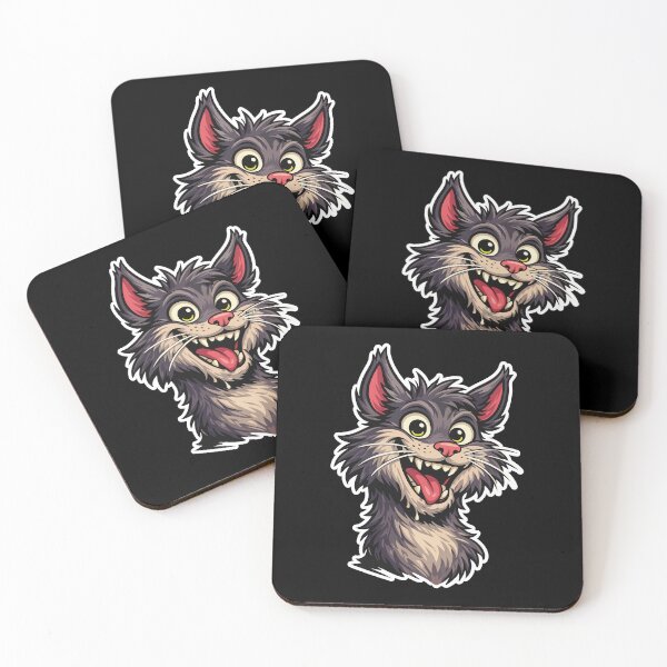 Item preview, Crazy Cartoon cat Face. Funny cat character Illustration designed and sold by Stef Ringoot, cartoons and illustrations.