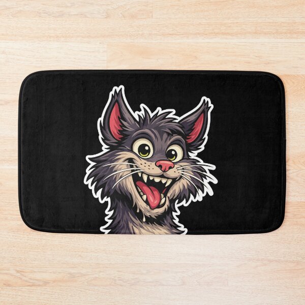 Item preview, Crazy Cartoon cat Face. Funny cat character Illustration designed and sold by Stef Ringoot, cartoons and illustrations.