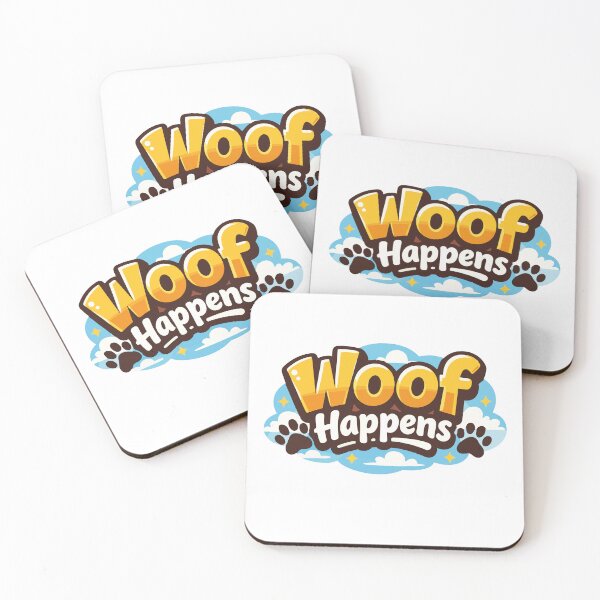 Item preview, Woof Happens Funny Dog Pun Typography designed and sold by BestChoiceService.