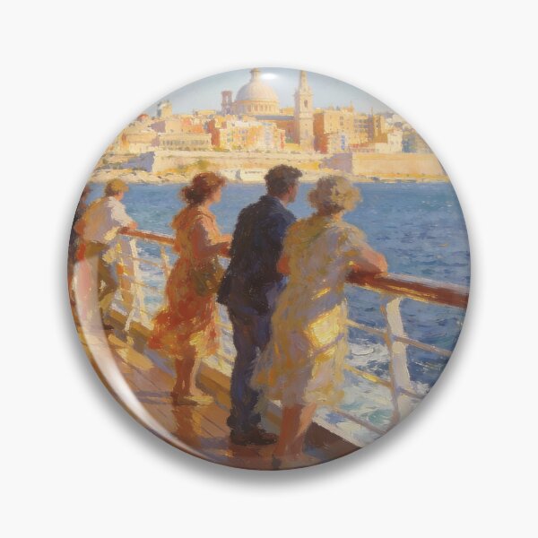 Item preview, Romantic Ocean Travel Wall Art, Cruise Ship, Sea View & Coastal City Landscape designed and sold by BlareBlare.