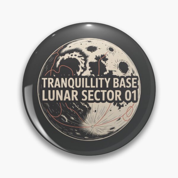 Item preview, Lunar Geography Moon Surface Space Base Retro Blueprint designed and sold by SplashTastic.