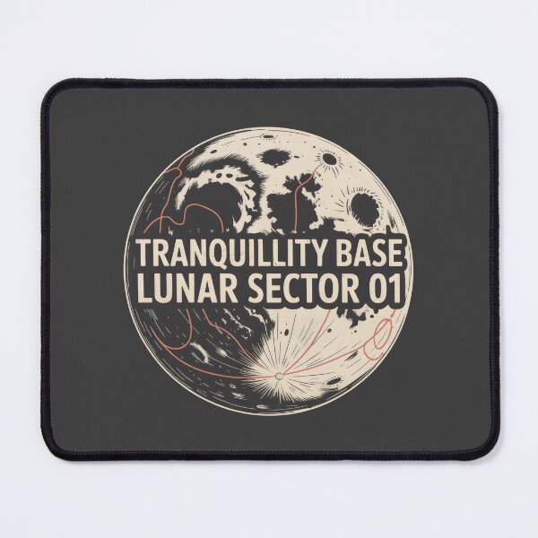 Item preview, Lunar Geography Moon Surface Space Base Retro Blueprint designed and sold by SplashTastic.