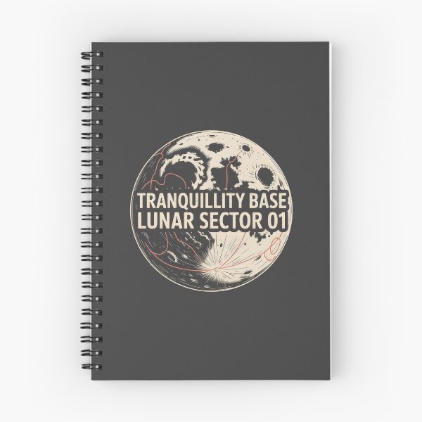 Item preview, Lunar Geography Moon Surface Space Base Retro Blueprint designed and sold by SplashTastic.
