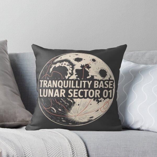 Item preview, Lunar Geography Moon Surface Space Base Retro Blueprint designed and sold by SplashTastic.