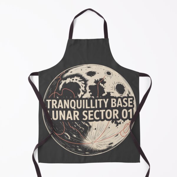 Item preview, Lunar Geography Moon Surface Space Base Retro Blueprint designed and sold by SplashTastic.