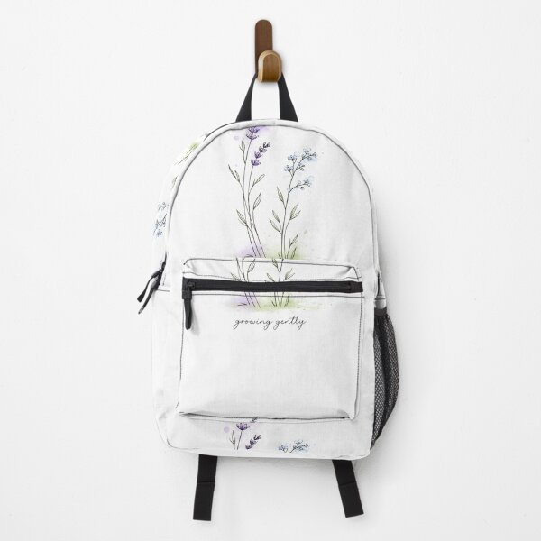 Item preview, Delicate wildflower watercolor with the lettering "Growing Gently" designed and sold by Art by M.H..