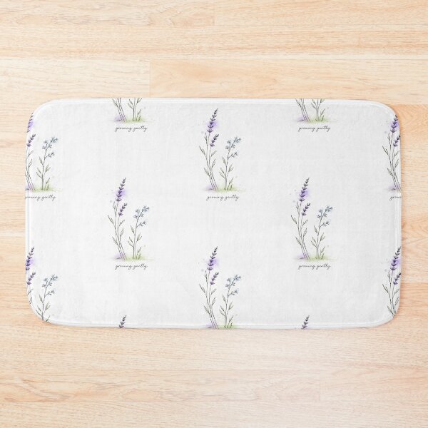 Item preview, Delicate wildflower watercolor with the lettering "Growing Gently" designed and sold by Art by M.H..