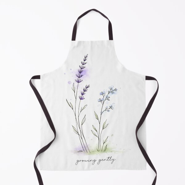 Item preview, Delicate wildflower watercolor with the lettering "Growing Gently" designed and sold by Art by M.H..