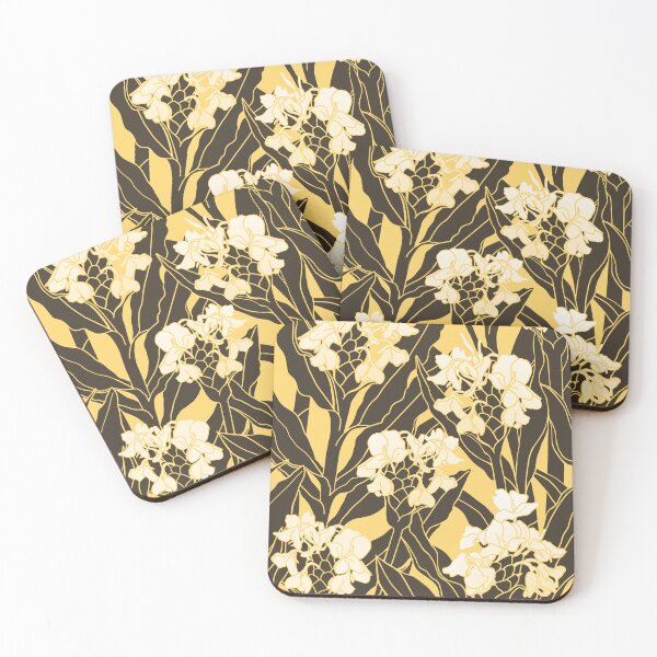 Item preview, Sweet Ginger Blossoms - yellow and dark brown designed and sold by Linda Maliuana.