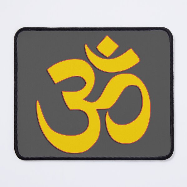 Item preview, om symbol in yellow color, zen yoga meditation spiritual positive energy design designed and sold by rikyfreestyle.