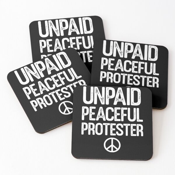 Item preview, Unpaid Peaceful Protester Minimal Peace Sign designed and sold by margamPagenberg.