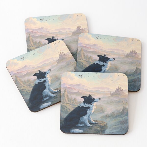 Item preview, Border Collie and Mountains, Birthday Gift designed and sold by NicolasGlowArt.
