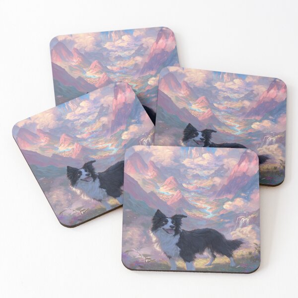 Item preview, Border Collie and Mountains, Dog Mum Gift designed and sold by NicolasGlowArt.