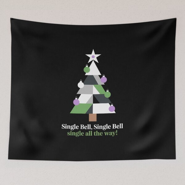 Item preview, Aro Ace Pride Graphic Black Small Modern Humorous LGBT Christmas Tree Pride designed and sold by FaithAbbott.