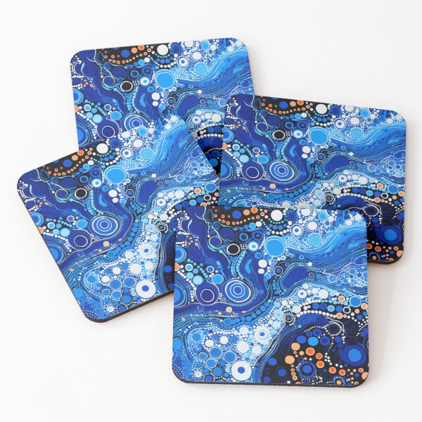 Item preview, Aboriginal Inspired Dot Art - Cobalt Oceanic Pattern designed and sold by GrinGalore.