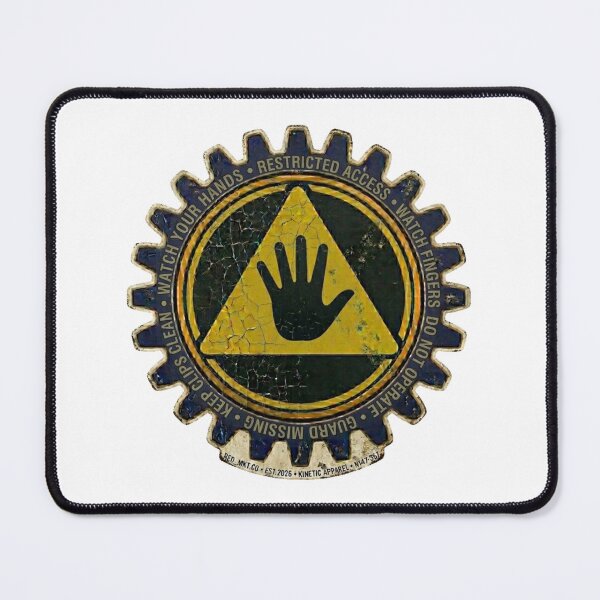 Item preview, Retro Industrial Pinch Point Hazard Gear designed and sold by octozap.