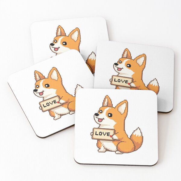 Item preview, Cute Corgi Love Sign Kawaii Dog Meme Sticker designed and sold by All-Of-Art.