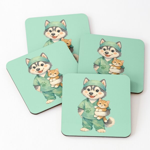 Item preview, Siberian Husky Veterinarian Watercolor designed and sold by ChemicalXShop.