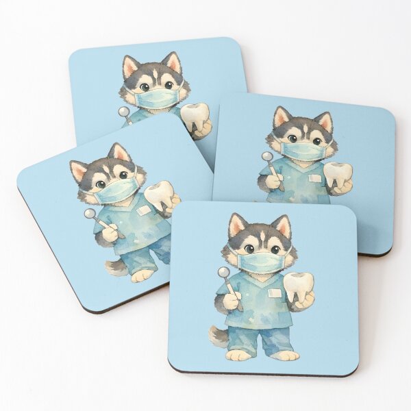 Item preview, Siberian Husky Dentist Watercolor designed and sold by ChemicalXShop.
