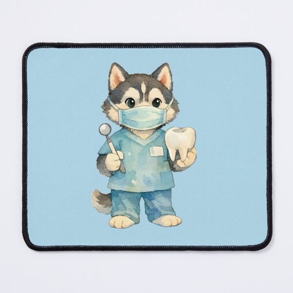 Item preview, Siberian Husky Dentist Watercolor designed and sold by ChemicalXShop.