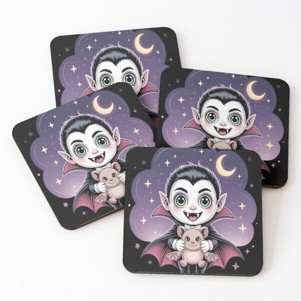 Item preview, Little Vampire And Bat Friend Nighttime Magic Vampirecore Cute Horror designed and sold by mandiana.