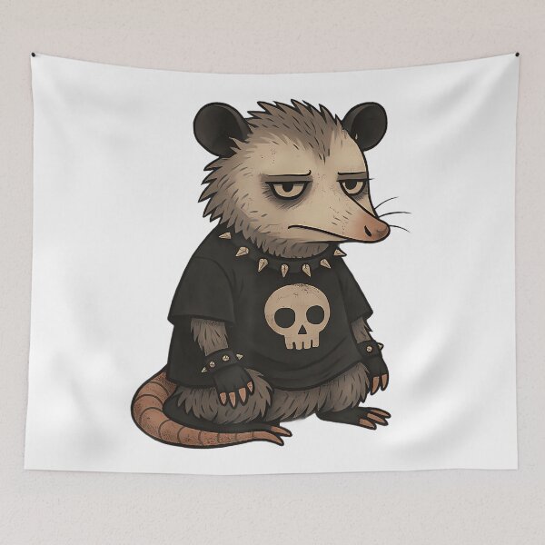 Item preview, Grumpy Opossum Punk Rock Skull Spikes designed and sold by MelanieIShelton.