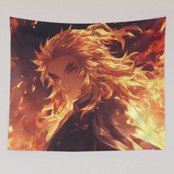 Item preview, Kyojuro Rengoku Demon Slayer Blazing Hero Pose designed and sold by PMartistStudio.