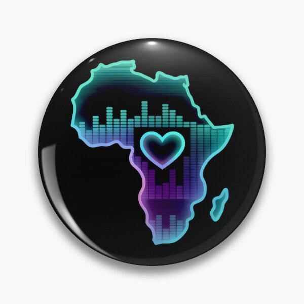 Item preview, African Culture Sound Wave Heartbeat Map Neon Synthwave designed and sold by SplashTastic.