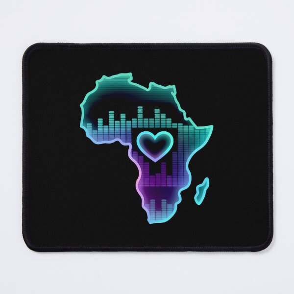 Item preview, African Culture Sound Wave Heartbeat Map Neon Synthwave designed and sold by SplashTastic.