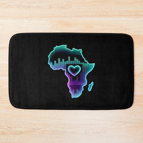 Item preview, African Culture Sound Wave Heartbeat Map Neon Synthwave designed and sold by SplashTastic.
