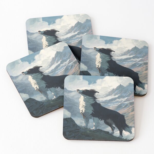 Item preview, Border Collie and Mountains, Birthday Gift, Wall Art designed and sold by NicolasGlowArt.
