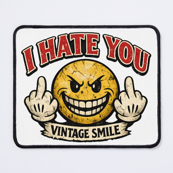 Item preview, I Hate You Vintage Smiley Dark Humor Grunge designed and sold by OlizaPrint.
