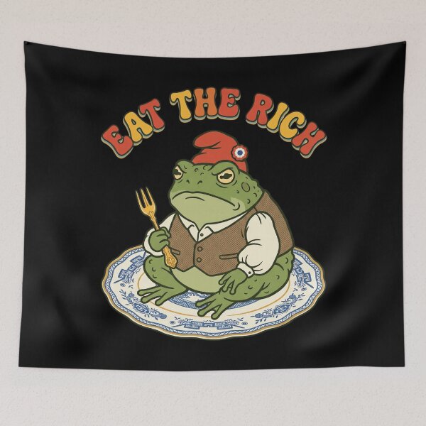 Item preview, Eat The Rich Grumpy Frog Vintage 70s Funny Graphic designed and sold by MelanieIShelton.
