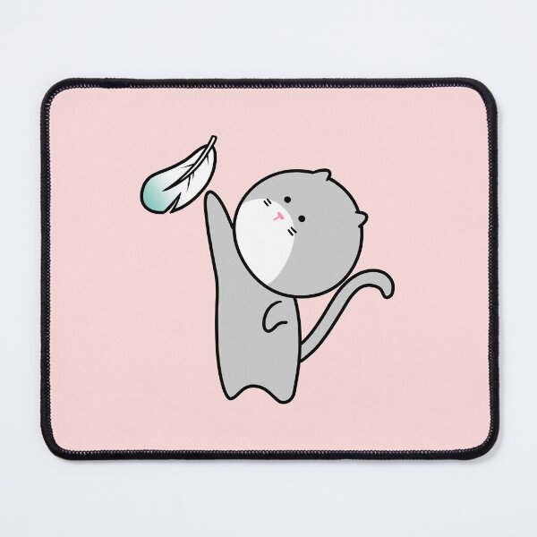 Item preview, Playful Grey Cat with a Floating Feather designed and sold by ubborn.