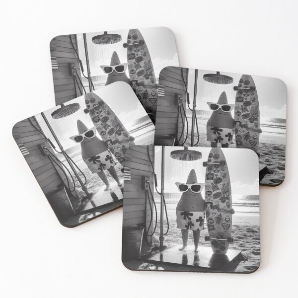 Item preview, “STARFISH SUNSET SHOWER — BEACH‑BUM HIMBO IN FULL GLORY” designed and sold by Print Fiction.